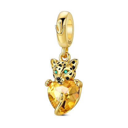Gold Series 925 Sterling Silver Firefly Leopard Seahorse Crystal Ball Flower Charm Fit DIY Bracelet Necklace Boutique Party Gift