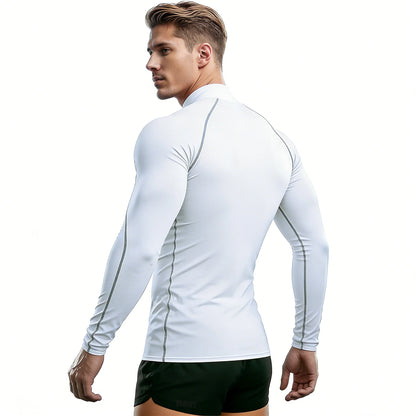 Sport T-shirt Men Compression Running Shirt Elastic Long Sleeve Fitness Athletic Top Gym Workout Undershirt Sportwear
