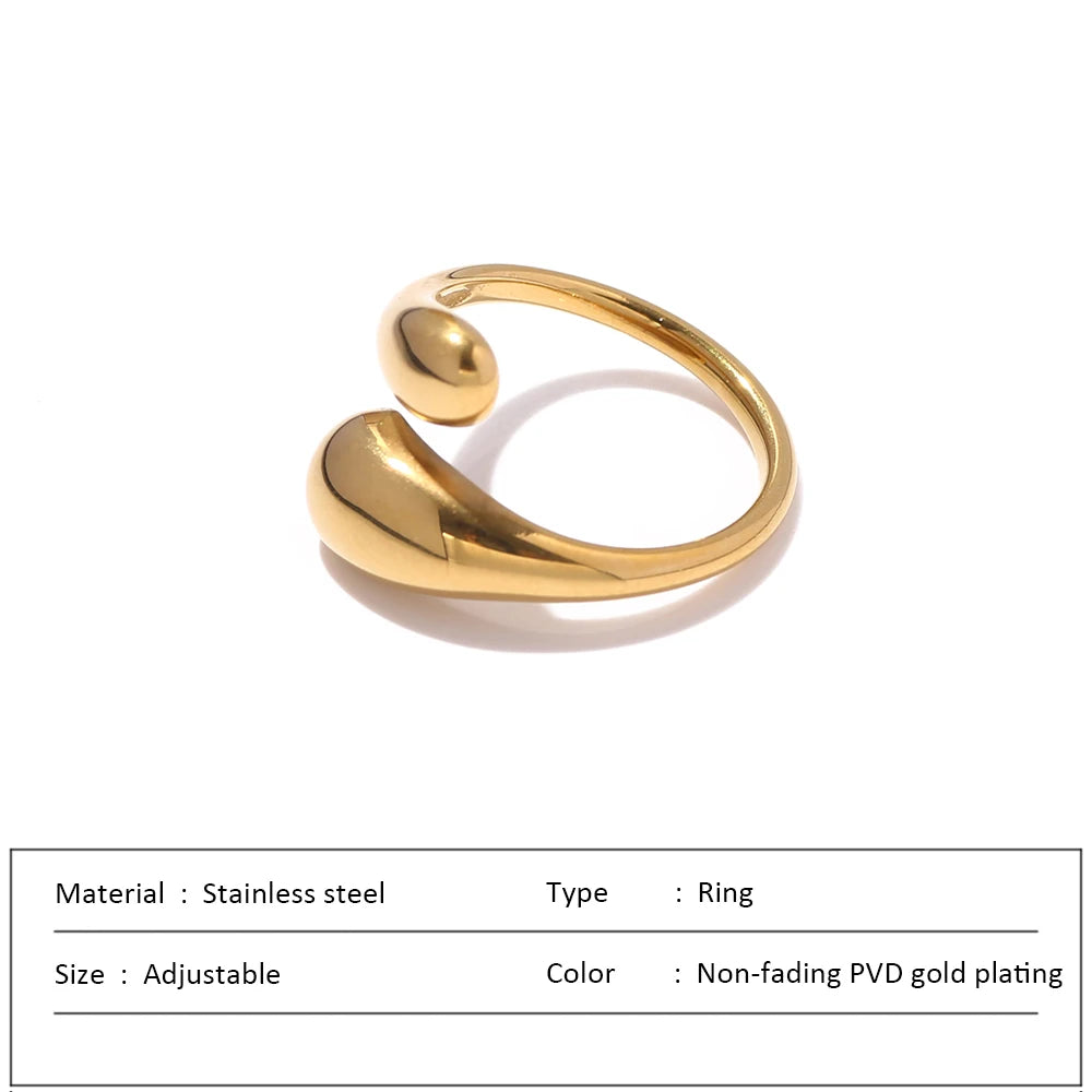 Waterproof Stainless Steel Ring for Women Non-fading Heart Ring Stylish Metal Rings Simple New Jewelry Wholesale Dropshipping