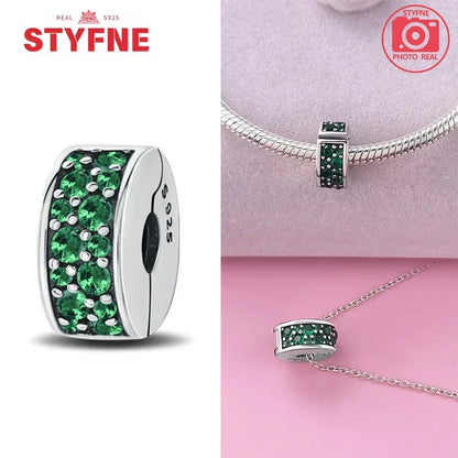 Real Silver 925 Clip Charms Heart Beads Stopper Safety Chain for Original Bracelet Making Fine Jewelry Gifts for Women Diy