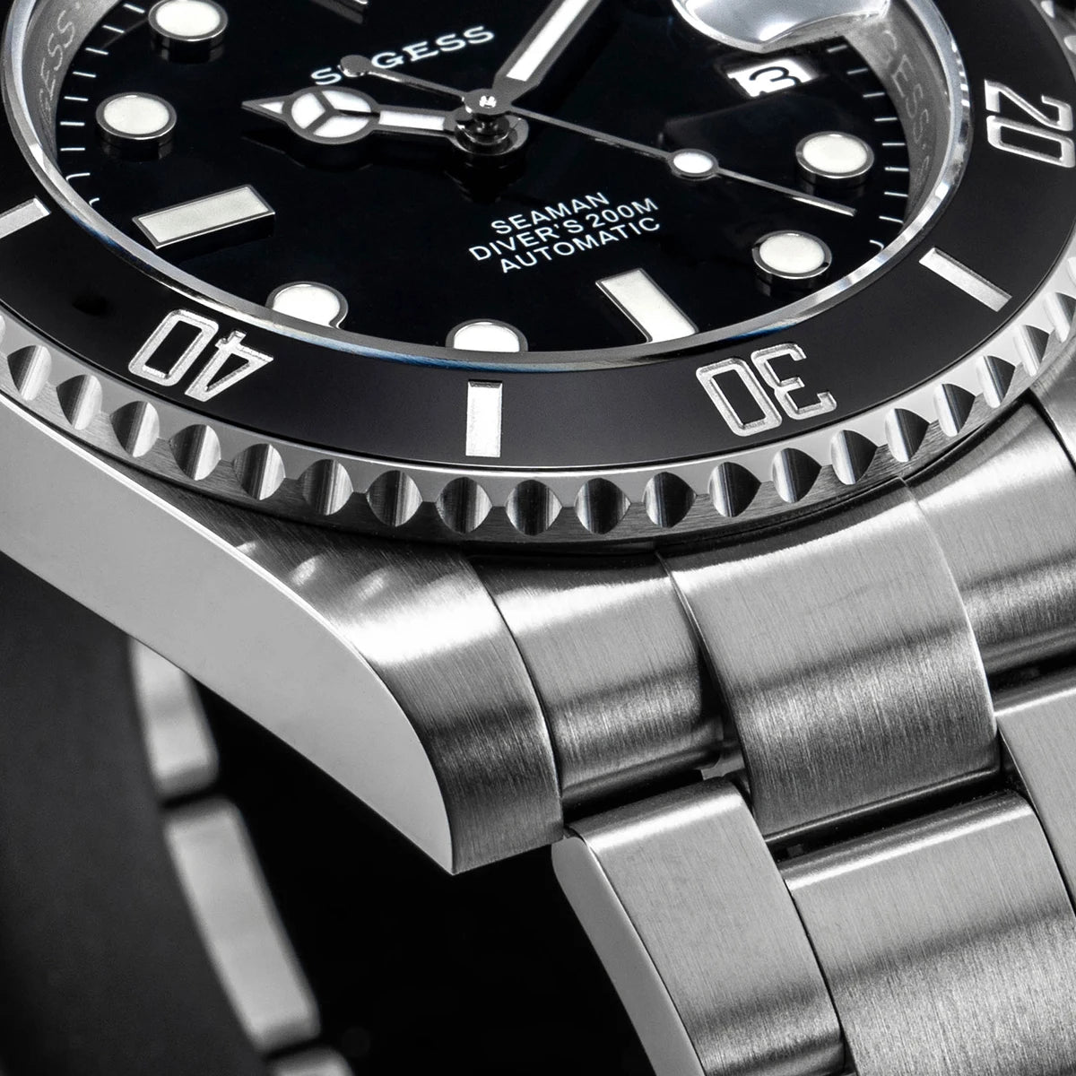 Sugess Watch of Men Diver NH35 Automatic Mechanical Wristwatch Date Sapphire Crystal Luminous Ceramic Bezel Waterproof 200M 2022