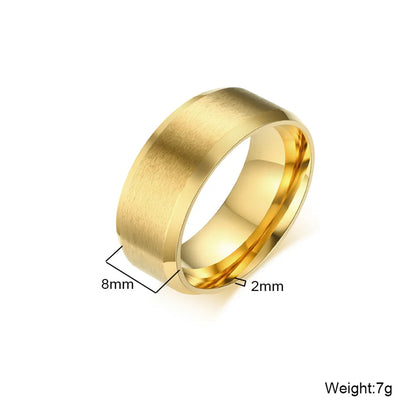 Gold Color Wedding Band Engagement Stainless steel Ring  for Women Men US Sizes 4 5 6 7 8 9 10 11 12 13 14 15 Free Shipping