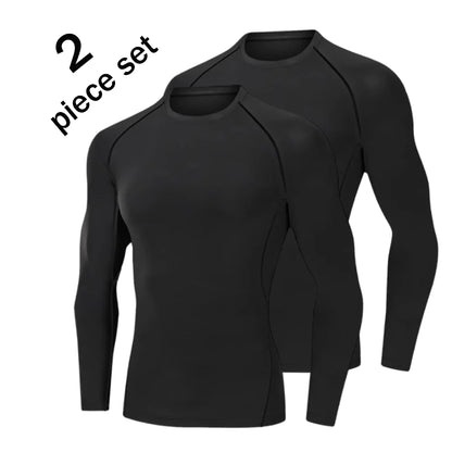 2 Pcs Men Compression Sport T Shirt Short Sleeve Training Fitness Top Tee Man Quick Dry Running Sport T Shirts