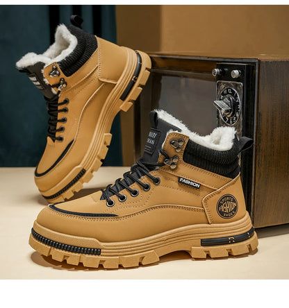 Men's comfortable casual versatile outdoor cotton shoes winter warm shoes plus size fashion youth non-slip soft-sole work shoes