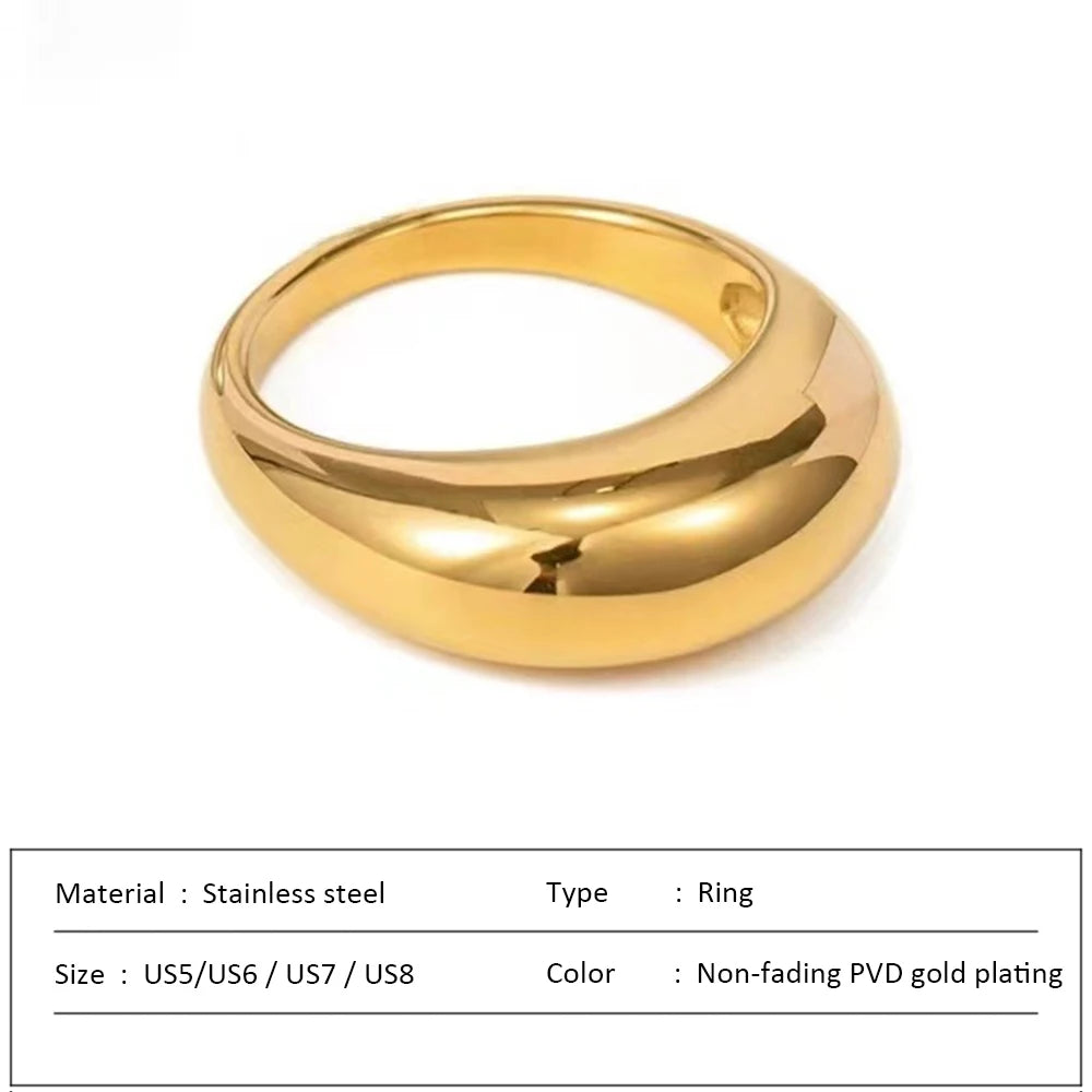 Waterproof Stainless Steel Ring for Women Non-fading Heart Ring Stylish Metal Rings Simple New Jewelry Wholesale Dropshipping