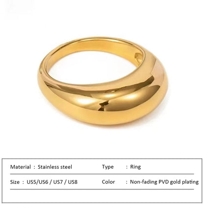 Waterproof Stainless Steel Ring for Women Non-fading Heart Ring Stylish Metal Rings Simple New Jewelry Wholesale Dropshipping