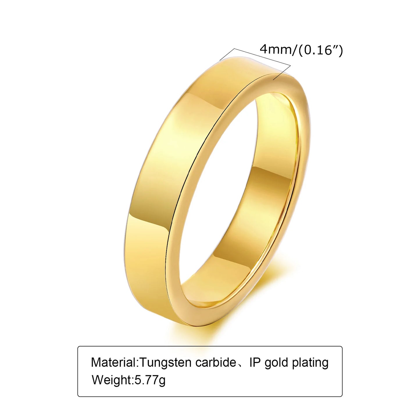 Basic 2/4/6 MM Wide Wedding Couple Ring for Women Men, PVD Gold Color Geometric Engagement Rings Finger Bands Jewelry