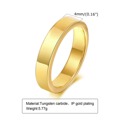 Basic 2/4/6 MM Wide Wedding Couple Ring for Women Men, PVD Gold Color Geometric Engagement Rings Finger Bands Jewelry