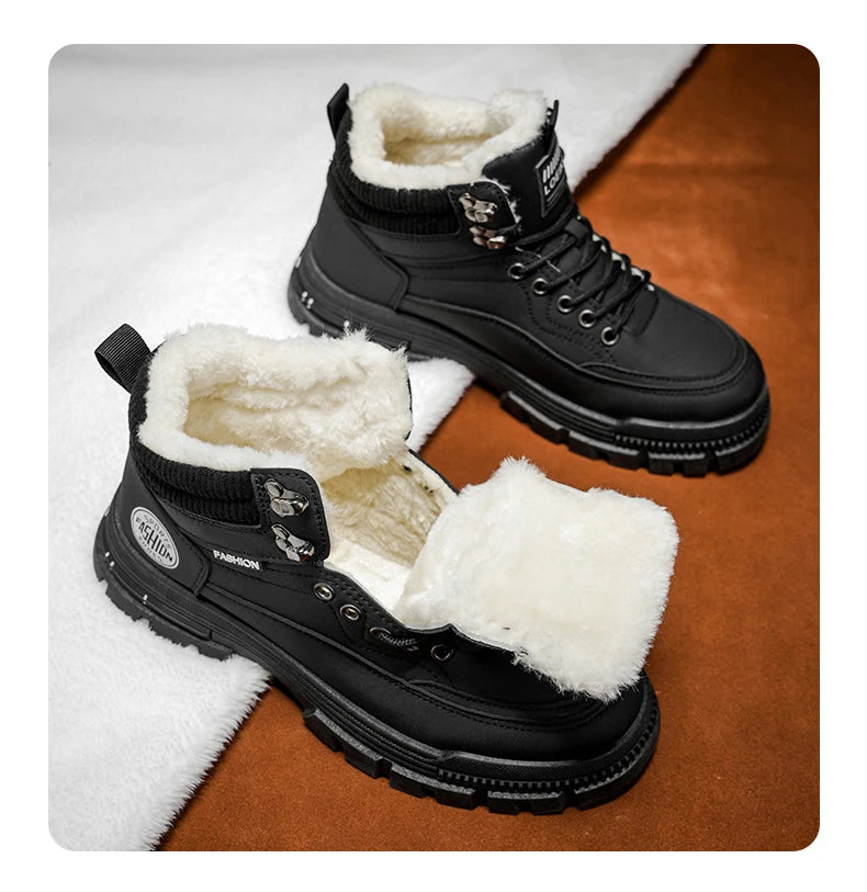 Men's comfortable casual versatile outdoor cotton shoes winter warm shoes plus size fashion youth non-slip soft-sole work shoes