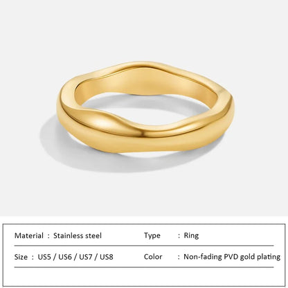 Waterproof Stainless Steel Ring for Women Non-fading Heart Ring Stylish Metal Rings Simple New Jewelry Wholesale Dropshipping