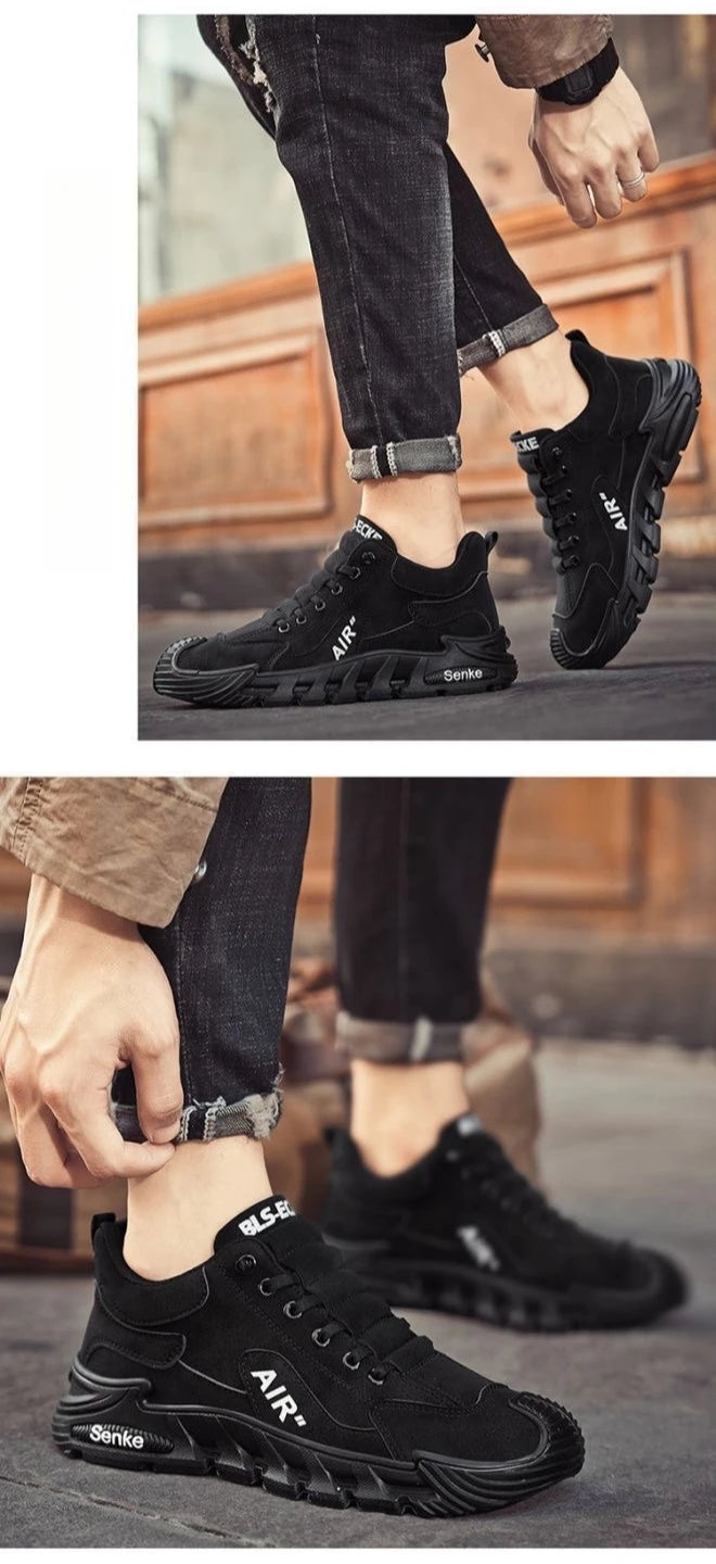 2025 Fall Fashion Men's Casual Shoes Black Simple Breathable Board Shoes Wearable and Comfortable  EVA Jogging Shoes