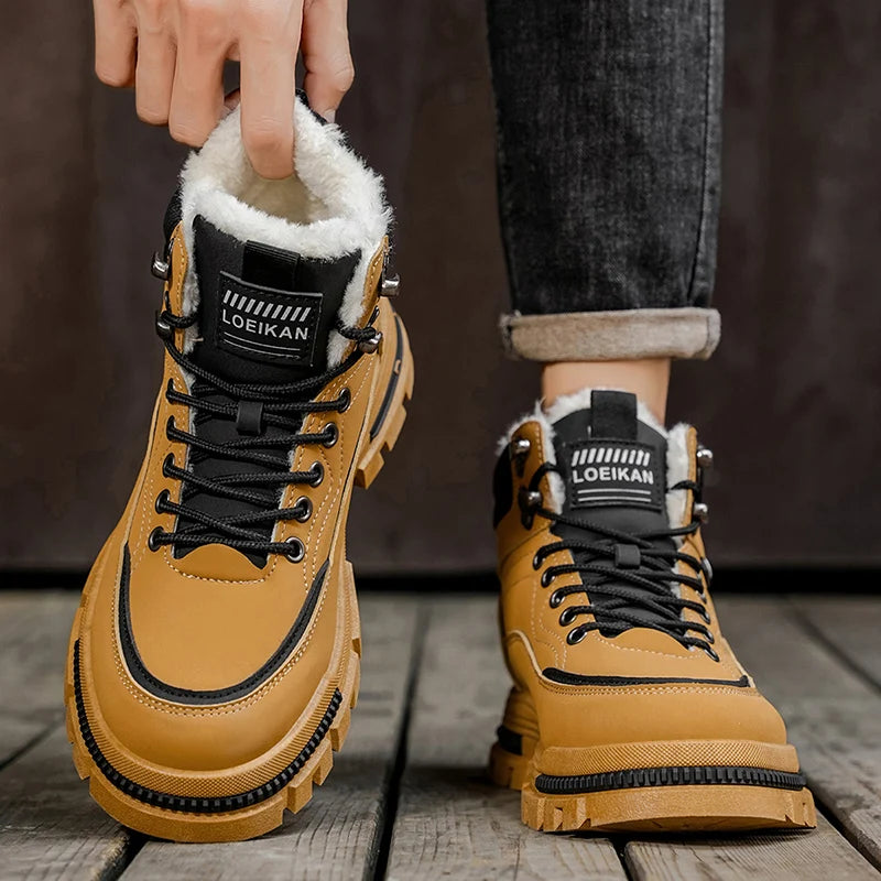 Men's comfortable casual versatile outdoor cotton shoes winter warm shoes plus size fashion youth non-slip soft-sole work shoes