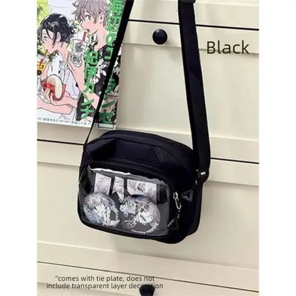 Y2K Japanese Harajuku School Bags for Girls New Transparent Itabag Shoulder Crossbody Bag DIY Badges Display Plate Ita Bag