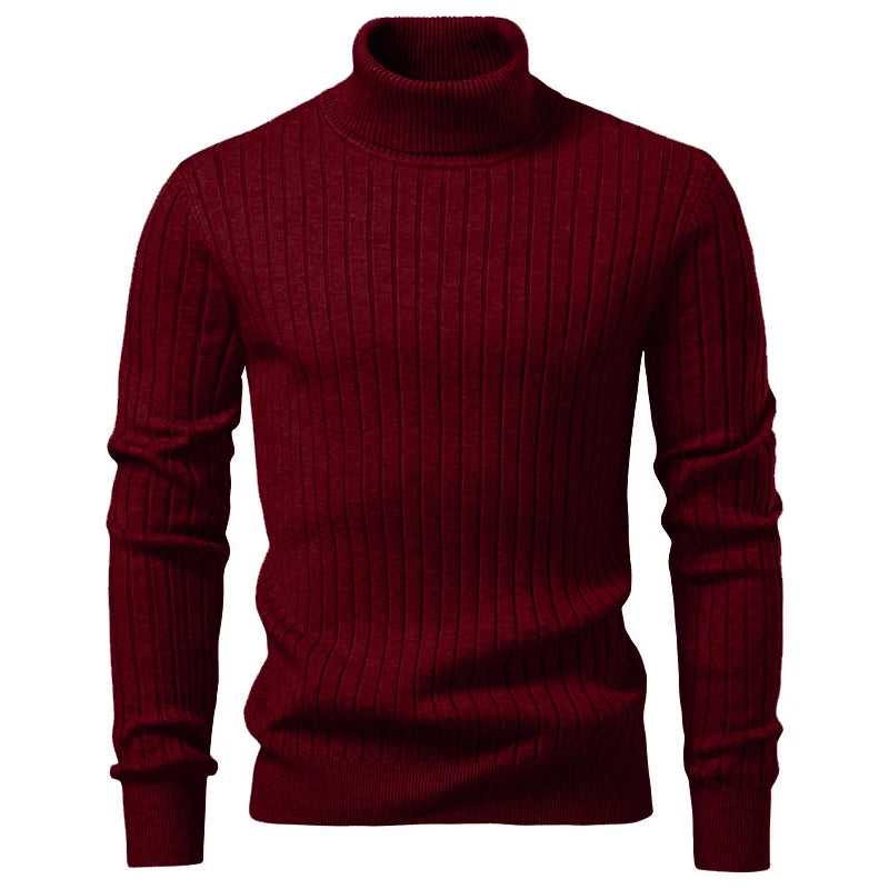 Animal Game Men's Cold Blouse Casual Sweaters Woolen Turtleneck Sweater Stripe Pullover Knitwear Warm Outdoor Jerseys Basic Tops