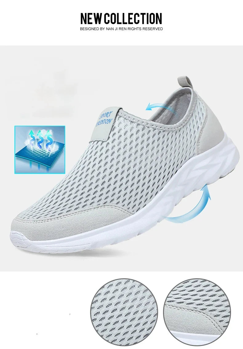 Men's Sneakers Breathable Mesh Men Casual Shoes Outdoor Non-Slip Big Size Loafers Walking Lightweight Male Tennis Shoes