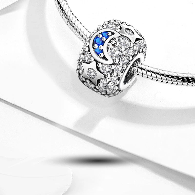 925 Sterling Silver Cute Butterfly Elephant Blue Series Charms Beads Fit Original Pan Bracelet Bangle High Quality DIY Jewelry