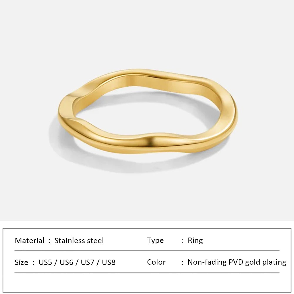 Waterproof Stainless Steel Ring for Women Non-fading Heart Ring Stylish Metal Rings Simple New Jewelry Wholesale Dropshipping