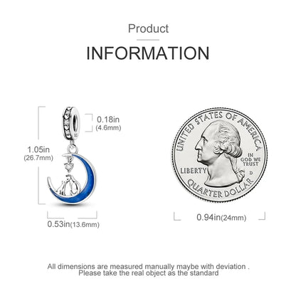 Fit Original Bracelet Silver Plated Cat Moon Shape Stars Love Charms Pendants For Women Jewelry Making Gift