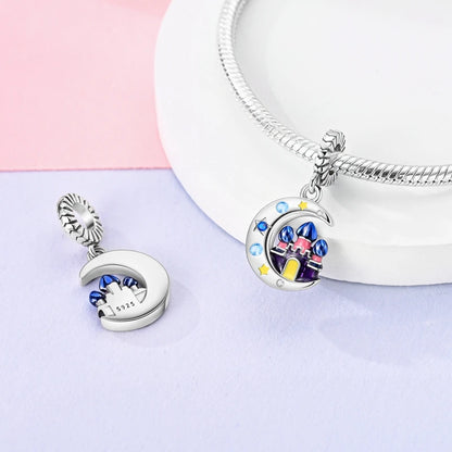 Fit Original Bracelet Silver Plated Cat Moon Shape Stars Love Charms Pendants For Women Jewelry Making Gift