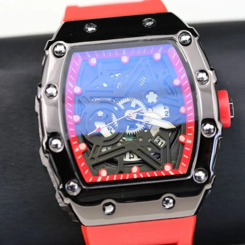 Men Watches Light Luxury Brand Domineering Beauty Trend  Pentagram Luminous Wine Barrel Shaped Male Fashion Quartz Clock Watch