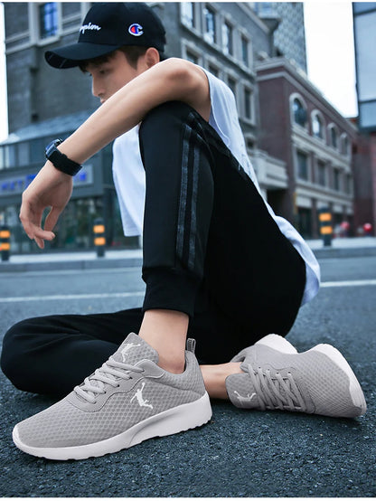 Men's casual sports shoes cushioning breathable lightweight mesh running shoes fashion comfortable soft-soled walking shoes