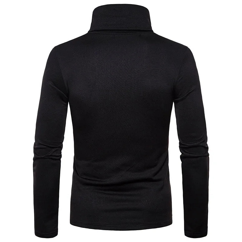 Winter Mens Turtleneck Sweaters Casual Thermal Long Sleeve Slim Fit Pullovers Stretch Basic Tops Sweatshirt Jumper Autumn TShirt