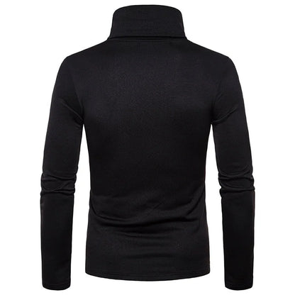 Winter Mens Turtleneck Sweaters Casual Thermal Long Sleeve Slim Fit Pullovers Stretch Basic Tops Sweatshirt Jumper Autumn TShirt