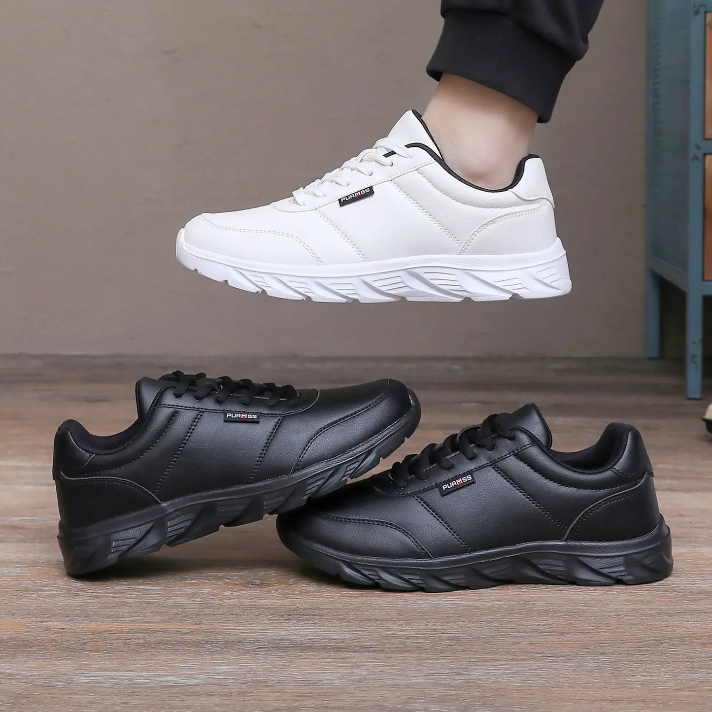 New Men's Sneakers Fashion Leather Men's Casual Shoes Outdoor Jogging Training Shoes High-Quality Comfortable Men's Shoes
