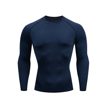 Sport T-shirt Men Compression Running Shirt Elastic Long Sleeve Fitness Athletic Top Gym Workout Undershirt Sportwear