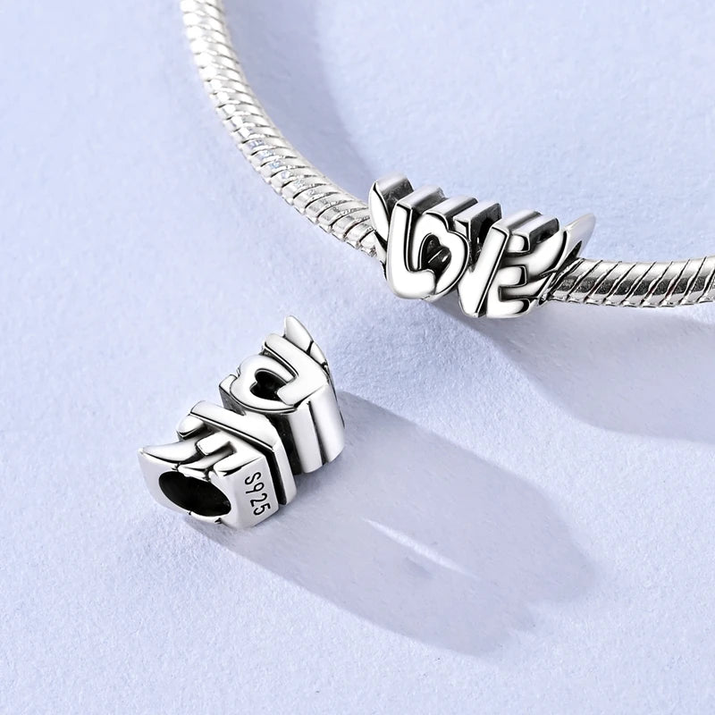 925 Silver Sparkling Cat Dog Charms Pendants Love Family Father Beads Fits Original Bracelet Gift for Women