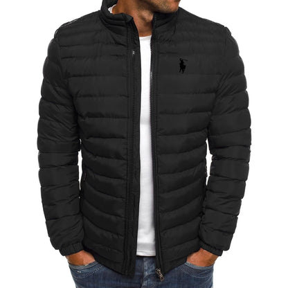 Men's casual jacket, men's waterproof windbreaker jacket, winter warmth, autumn zipper men's jacket, solid color XS-3XL