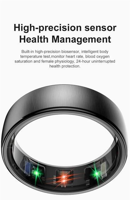 Uhoofit R10 Smart Ring with Charging Dock Men Women Health Sleep Heart Rate Monitoring IP68 & 5ATM Waterproof Multi-sport Mode