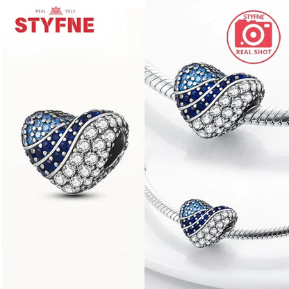 Real Silver 925 Clip Charms Heart Beads Stopper Safety Chain for Original Bracelet Making Fine Jewelry Gifts for Women Diy