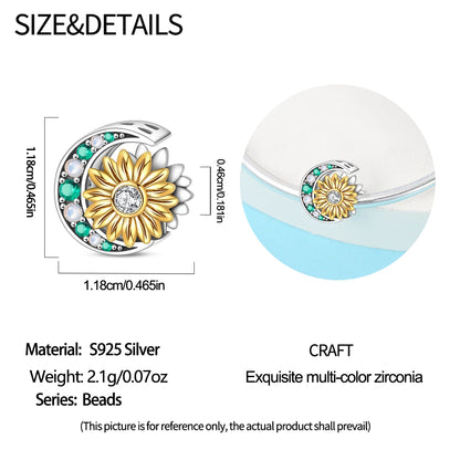 Gold Series 925 Sterling Silver Firefly Leopard Seahorse Crystal Ball Flower Charm Fit DIY Bracelet Necklace Boutique Party Gift