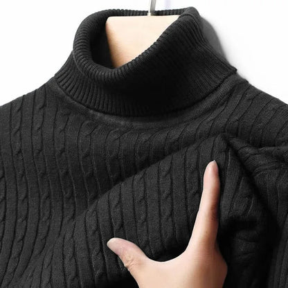 Animal Game Men's Long Sleeve Knit Cold Blouse Outdoor Turtleneck Pullover Sweater Casual Sweater Winter Basic Warm Sweatshirts