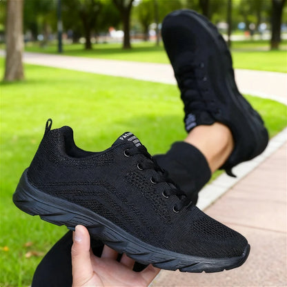 2025 New Arrival Men's Casual Sneakers Breathable Knit Upper Soft Sole Non-Slip Outdoor Shoes Comfortable Walking Running Shoes