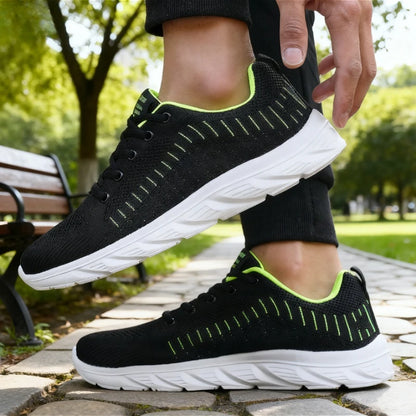 2025 New Arrival Men's Casual Sneakers Breathable Knit Upper Soft Sole Non-Slip Outdoor Shoes Comfortable Walking Running Shoes