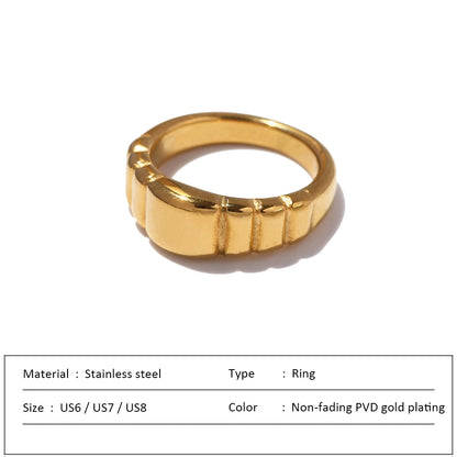 Waterproof Stainless Steel Ring for Women Non-fading Heart Ring Stylish Metal Rings Simple New Jewelry Wholesale Dropshipping