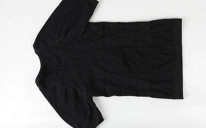 Mens Slimming Compression Shirt Body Shaper V-Neck Undershirt Shirts Workout Abs Abdomen Tummy Control Shapewear Tops