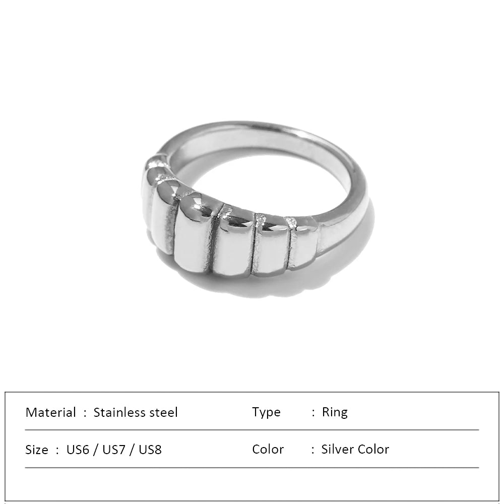 Waterproof Stainless Steel Ring for Women Non-fading Heart Ring Stylish Metal Rings Simple New Jewelry Wholesale Dropshipping