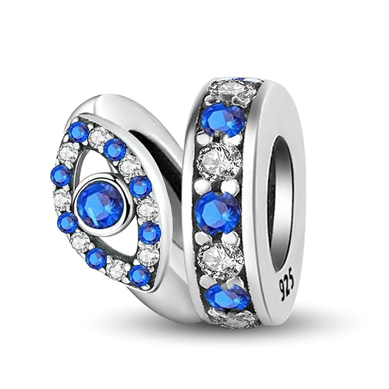 925 Sterling Silver Cute Butterfly Elephant Blue Series Charms Beads Fit Original Pan Bracelet Bangle High Quality DIY Jewelry