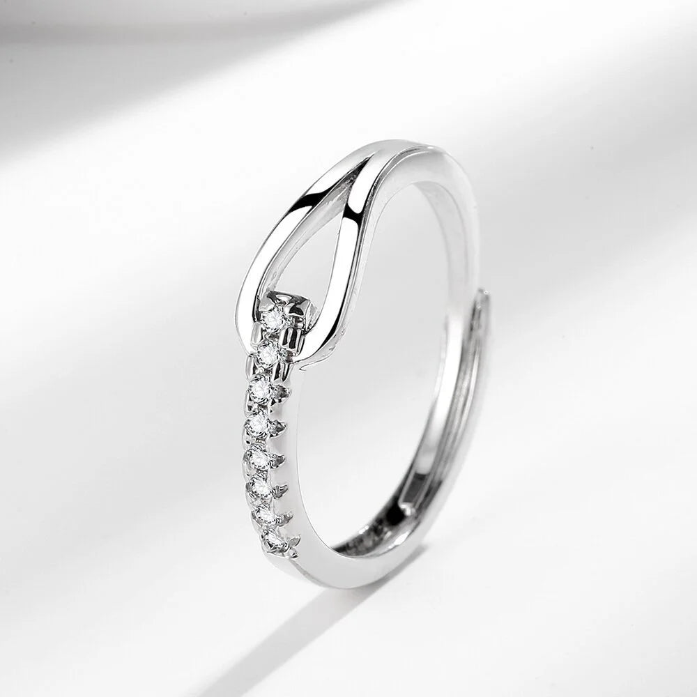 925 Sterling Silver High-End Full Diamond Hollow Design Horseshoe-Shaped Zircon Ring Personalized High-Quality Women's Ring