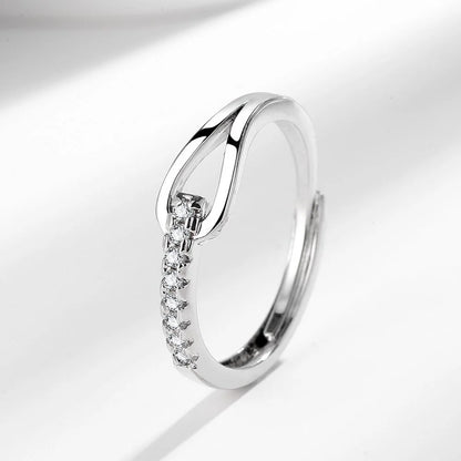 925 Sterling Silver High-End Full Diamond Hollow Design Horseshoe-Shaped Zircon Ring Personalized High-Quality Women's Ring