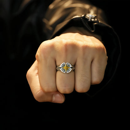 Retro Polaris North Star Adjustable Open Ring For Men Punk Gothic Edgy Copper Jewelry Unisex Accessories Good Fortune Love Gift