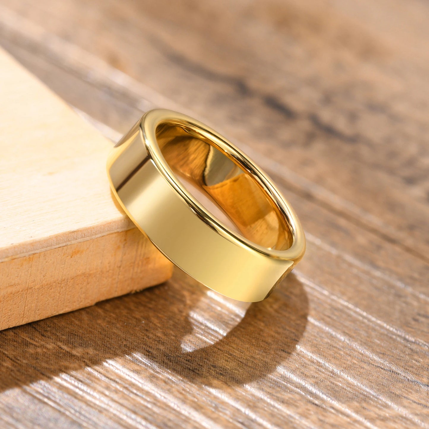 Basic 2/4/6 MM Wide Wedding Couple Ring for Women Men, PVD Gold Color Geometric Engagement Rings Finger Bands Jewelry