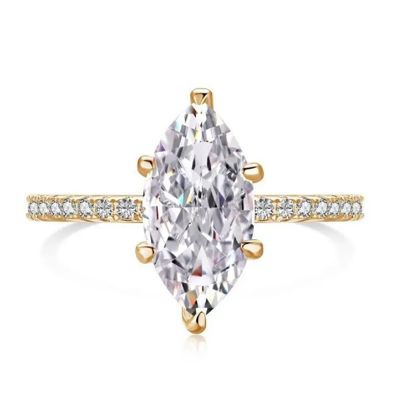 925 Sterling Silve 1-8CT Zircon Gorgeous Shiny Oval Stone Ring For Women Engagement Wedding Luxury High Quality Fine Jewelry