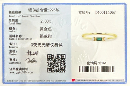 Fashion 925 Sterling Silver Ring Emerald Zircon Ring For Woman Charm Jewelry Gift