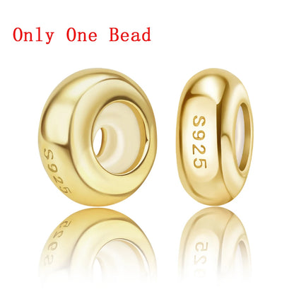 Gold Series 925 Sterling Silver Firefly Leopard Seahorse Crystal Ball Flower Charm Fit DIY Bracelet Necklace Boutique Party Gift