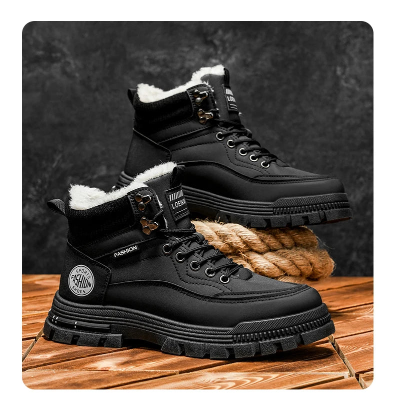 Men's comfortable casual versatile outdoor cotton shoes winter warm shoes plus size fashion youth non-slip soft-sole work shoes