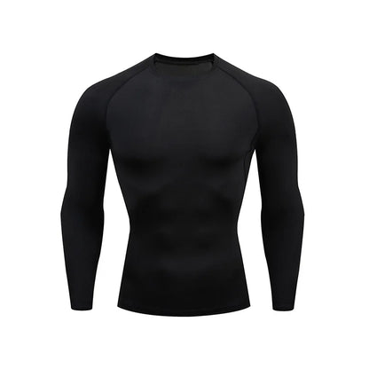Sport T-shirt Men Compression Running Shirt Elastic Long Sleeve Fitness Athletic Top Gym Workout Undershirt Sportwear